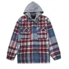Women's Jackets JMPRS Women Plaid Jacket Fashion Hooded Loose Woolen Sweet Preppy Style Coats Patchwork Casual BF Cotton Oversize Winter Out