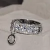 Wedding Rings 2022 Vintage Rhinestone Crystal Ring For Women Fashion Jewelry Luxury Engagement Full Zircon Finger