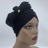 Abbigliamento etnico Cappucci turbante con fiocco per donna Scintillio velo musulmano Bonnet Femme Musulman Copricapo islamico elasticizzato Turbante CapEtnico