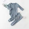 Clothing Sets Pcs Born Baby Girl Boy Clothes Pajamas Ribbed Cotton Long Sleeve Rompers Pants Spring Infant OutfitsClothing