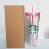 s Grande Tumbler de viagem isolada 24 oz de parede dupla acrílica dupla de parede dupla palha de plástico verde6207205