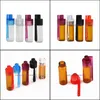 Colorf 36mm 51mm Dimensioni da viaggio Acrilico Bottiglia di plastica Snuff Snuff Dispenser Glass Pill Case Vial Contenitore Contenitore Con Consegna a goccia Cucchiaio 2021