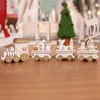 Julekorationer Little Train Wood For Home Xmas Decor 2022 Year Ornaments GiftSchristmas