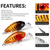 9 Colors Fish Hooks ABS Plastic Crankbait Fishing Lure 4.5cm/4g Artificial Print Hard Bait 10# 2 Hook Tackle K1623