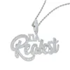 Iced Out Realest Initial Anhänger Fit Kubanische Kette Tennis Kette Halskette Gepflastert Cz Stein für Männer Frauen Hip Hop Halsketten schmuck Großhandel