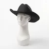 Basker cowboy hatt fast färg vild unisex anti-pilling bekväm kostymfesttillbehör filt rulla upp brim cowgirl för utomhusbereter