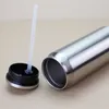 20 oz tomt sublimering vakuum resande mugg isolerad bulk rostfritt stål mager tumlers vattenflaska med halm
