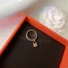 Sterling Silver Classic For Women Round Simple Sieraden Set Kwaliteit Golden Rose Gold Superior Quality H Rings Lock 2647