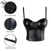 Soutien-gorge en cuir haut pour femme gothique Push Up soutien-gorge Corsage lingerie Sexy Corset mode fête hauts de club porter grande taille 36937579796003