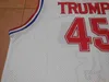 Xflsp USA Donald Trump # 45 Maglia da basket Edizione commemorativa Maglie da basket di ritorno al passato di colore bianco