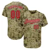 Custom Camo Green-Gold Salute autentica per il servizio Jersey di baseball 65756