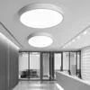 Ljuskronor svart vit modern LED-ljuskrona akryl rund tak för vardagsrum säng kök ultra tunn belysning fixtur