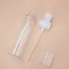 Ny ankomst Portable Clear Plastic Fine Mist Spray Bottle White Pump Kosmetisk förpackning Tom parfym Prov Refillerbar flaska 45 ml 60 ml 80 ml 100 ml