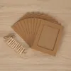 3 tum DIY KRAFT PAPPER BILD FRAM HANNING Väggfoton Album Hem Dekoration Craft 10st Combination Paper Frame With Clips