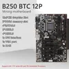 Schede madri Scheda madre mineraria BTC 12 slot grafico PCIE LGA 1151 DDR4 16G RAM SATA3.0 USB3.0 con cavo di alimentazione dual-start a 24 pin