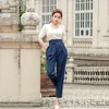 Korean style Women's harem Pants Chic OL straight high waist silk Trousers Spring Summer fashion casual Streetwear 220325