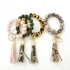Colorful Silicone KeychainS For Women Tassel Wristlet Bracelet Pendant Keyring For Keys Car Keychain Charms Wholesale ZZA13464