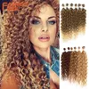 Fashion Idol Afro Kinky Curly Curly Bundle Extensions Synthetic Hair Estensions 24-28 pollici 6pcs/Lotto Messiti di capelli biondi ombre per donne nere 220622