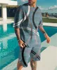 Tute da uomo L'estate in Europa e gli uomini oversize Trend per il tempo libero 2022 Beach Wind Texture di stampa digitale 3D T-shirt Pantaloni SuitMen'