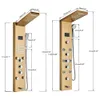 Black LED Light Shower Panel Waterfall Rain Shower Faucets SPA Massage Jet Bath Column Shower system Mixer Tap