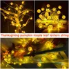 Strings Battery bediende 3M 30 LED POMPKIN STRING LICTEN RELTE CONTROLE Halloween 3D Garland voor herfst Thanksgiving Partiesled Ledled LED