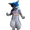 Fursuit Langharige Husky Dog Fox Wolf Mascotte Kostuum Bont Cartoon Karakter Pop Halloween Party Cartoon Set Schoen # 321