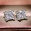 Stud Real 18K Gold Jewelry Earring Women Fine Aros Mujer Oreja Full Diamond Earrings för 18 K Yellow Bizuteria Jewelrystud