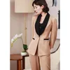 Femmes deux pièces pantalons dames 2 costumes affaires formel bureau vêtements de travail femmes Blazer ensemble couleurs personnalisées femmes