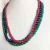 Chains Faceted Sapphire Emerald Ruby Jade Necklace Natural Stone Handmade Bohemia Collier Femme Jewelry Gift Simple Strand ChokerChains Sidn