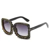 Sunglasses Vintage Oversized Square Colorful Diamond Women Crystal Fashion Sun Glasses Rhinestone Shades UV400