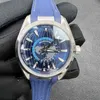 3A Quality Watch Asian Automatic Mécanique Mens en acier inoxydable Bleu Silicone Sport Sport Dive Es For Men Luxury