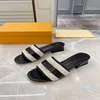 Herren Damen Hausschuhe blühen Blumen Druck Leder schwarze Schuhe Mode Luxus Sommer Sandalen Strand Turnschuhe