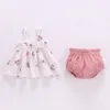 Lawadka Summer Thin born Baby Clothes For Girls Set Print Mini Dress And PP Shorts 2Pcs Set Infant Baby Clothing Outfit 220425