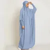 민족 의류 라마단 이드기도 의류 Jilbab Abaya 이슬람 세트 Hijab 드레스 전체 커버 후드 Abayas 여성용 두바이 의류 Niqab Burka