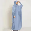 Abbigliamento etnico Ramadan Eid Preghiera Indumento Jilbab Abaya Musulmano Imposta Hijab Abito Full Cover Abaya con cappuccio per le donne Dubai Abbigliamento Niqab Burka