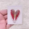 Broche classique ailes d'ange en strass, 3 couleurs, bijoux scintillants, cadeau, broches de styliste en plumes, GC1352, 2021