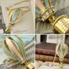 Colorful Hot Air Fire Balloon Pendant Long Necklace Charm Sweater Chains Pandent Golden Chain Stylish Jewelry Char
