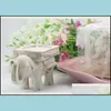 Decor de castiã Decoração de casa Jardim Lucky Elephant Antique Ivory Placecard Suports Candlesticks Birthday Wedding Party Decoration Craft Presente D D