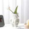 Vases Innovative Ceramic Flower Vase Art Woman Body Shape Succulent Plant Pot Cabin Decor Tabletop Shelf Showpiece For Living Room9103491