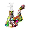 Stampa Narghilè Dab Rigs con braciere da 14 mm Pipa ad acqua bong in silicone bong in vetro accessorio per fumo