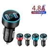 5V 3.1A 2 USB-billaddare 2 Portar Snabbladdning för Samsung Huawei Telefon 12 11 Pro 8 Plus LED Display Dual USB Car-Charger Adapter