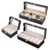 2 3 6 Grids Watch Box PU Leder Hülle Halter Organizer Aufbewahrung für Quartz ES Schmuck ES Display Geschenk 220624