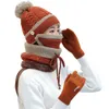 Berretti Cappello in lana intrecciata autunnale e invernale Set di tre pezzi di berretto lavorato a maglia Colletto regolabile Cappuccio antivento da equitazione Berretti