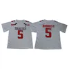 THR NCAA #5 PATRICK MAHOMES II Texas Tech Red Men College voetbaljersey Zwart dubbel gestikte naam en nummer