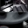Couverture de volant de voiture en cuir de fibre de carbone noir antidérapant pour Mercedes Benz SClass S500 2016 OneClass Amg A45 20162019 J220808