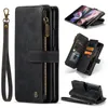 Caseme C30 Zipper 10 Slot Slot Retro Le cuir Portefeuille Case de téléphone pour Samsung Galaxy Z Fold 3 4 5G3722078