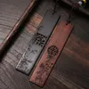 Dekorativa föremål Figurer Rosewood Ebony Wood 14cm Flower Hollow out Bookmarks Classical Book Pendant Car Hanging Feng Shui Chinese Ret