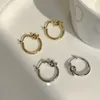 2022 nueva estrella con el mismo estilo, pendientes circulares con nudo, nicho femenino, diseño Simple, luz de lujo, círculo liso, regalo de joyería