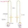 Dangle Chandelier Christmas Cross Accoring Long Drop Drop Fake Pearl Elings 2022 for Women Fashion Jewelry Pendientes Brincosdangle