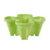 4花びらのストロベリーの立体プランター鍋の積み重ね可能なバルコニー野菜鍋カラフルな空間実用的な洗面器SN6450